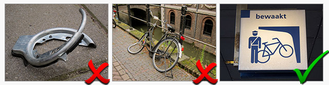 Choose a safe location to park your bike. Photos © Holland-Cycling.com