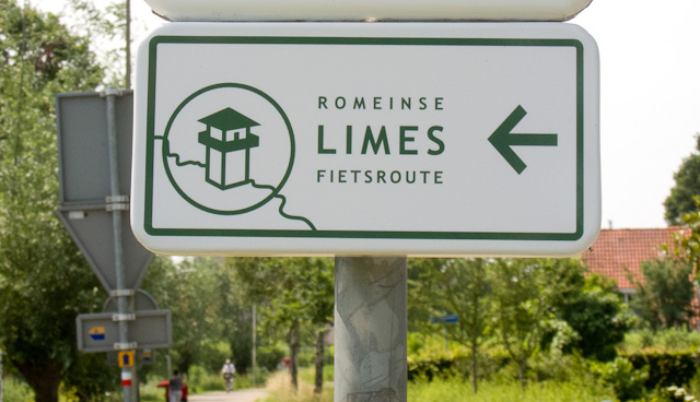Signpost for the new Roman Limes Route. Photo © Holland-Cycling.com